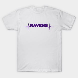 Ravens heartbeat purple T-Shirt